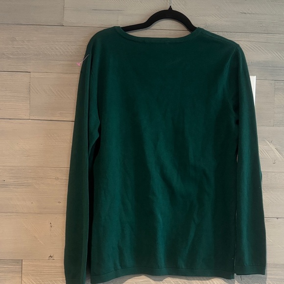 Tommy Hilfiger Teal V-Neck Sweater for Women - Picture 5 of 8